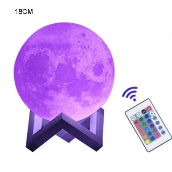 16-Color Lamp With Stand And Remote, Moon Lamp, LED Night Light With Dock, Creative Moon Light Uniq - Daily Wonder Store