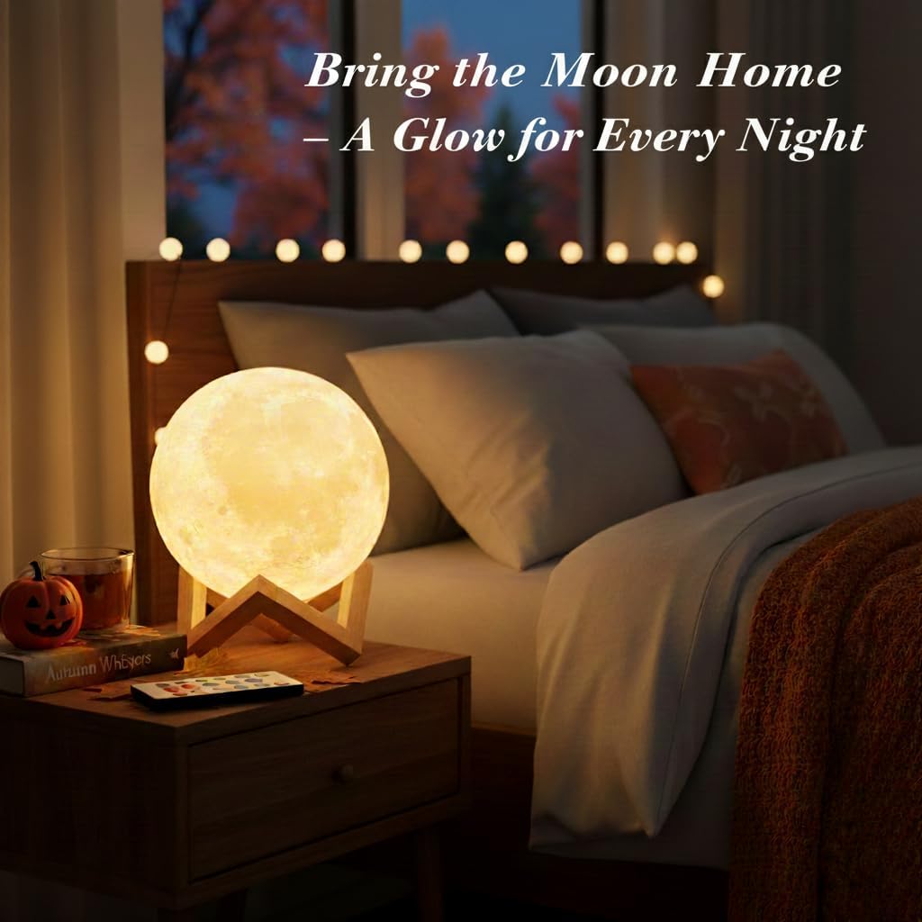 16-Color Lamp With Stand And Remote, Moon Lamp, LED Night Light With Dock, Creative Moon Light Uniq - Daily Wonder Store