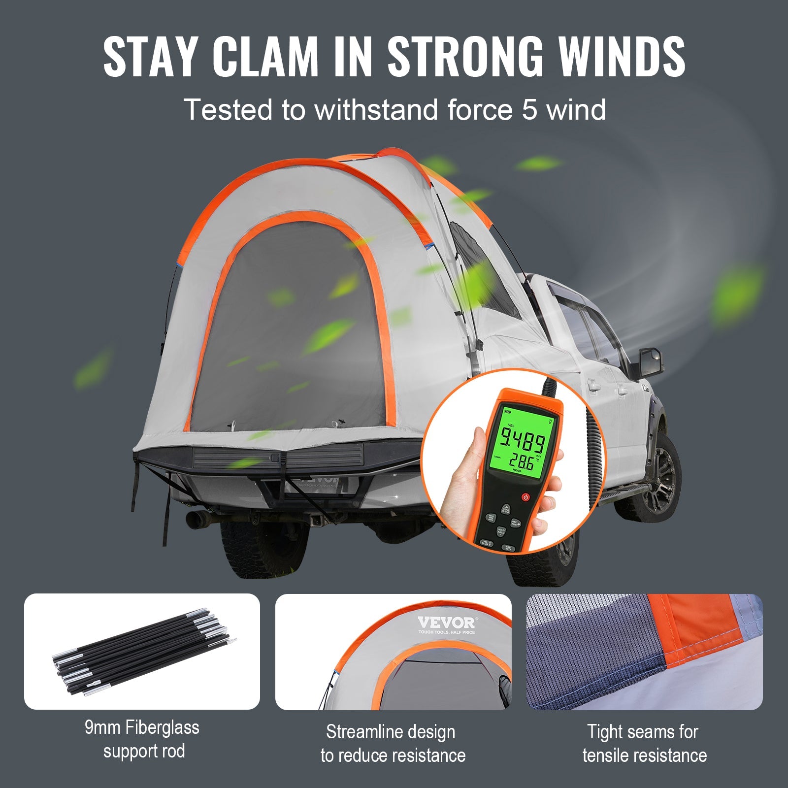 6.4–6.7 ft Truck Bed Tent for Pickup Trucks, Waterproof 2–3 Person Camping Tent - Daily Wonder Store