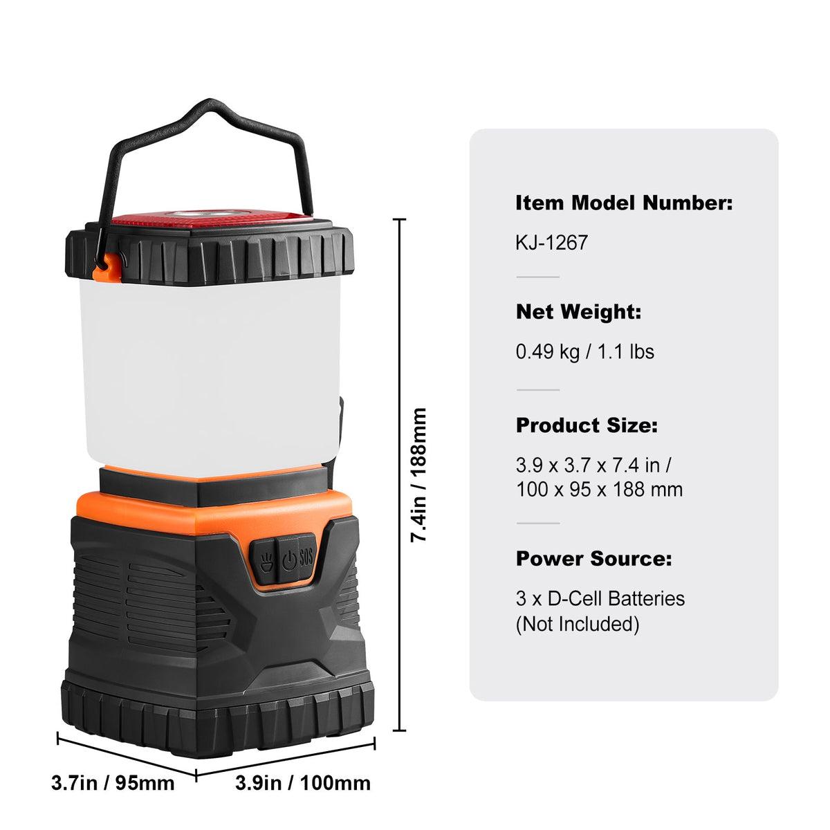 VEVOR LED Camping Lantern Battery Powered All-in-one For Exceptional Experience - Daily Wonder Store