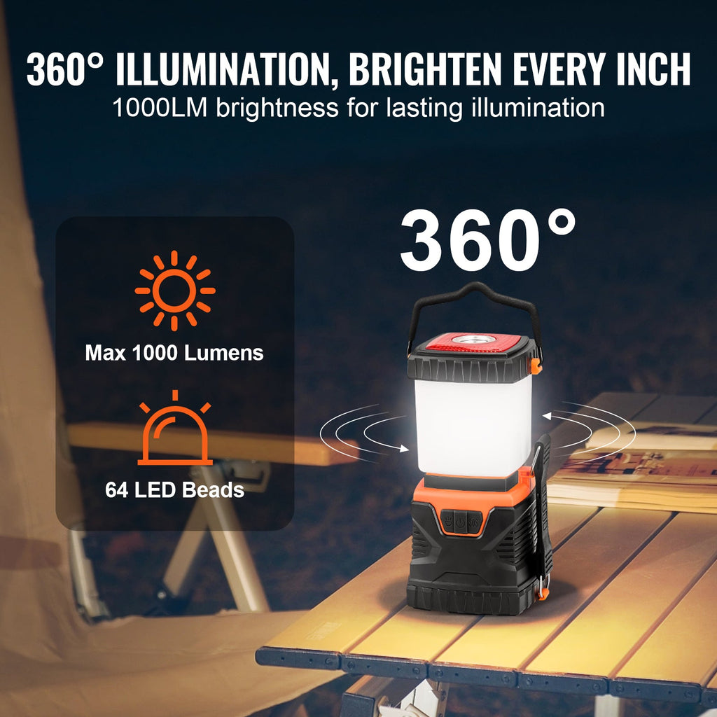VEVOR LED Camping Lantern Battery Powered All-in-one For Exceptional Experience - Daily Wonder Store